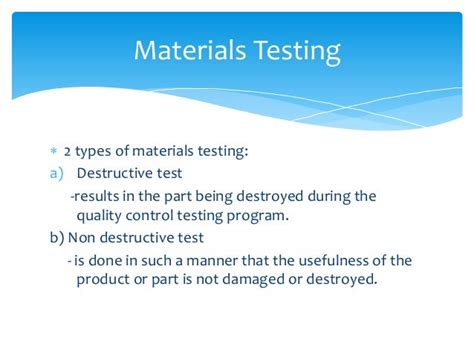 types of material testing